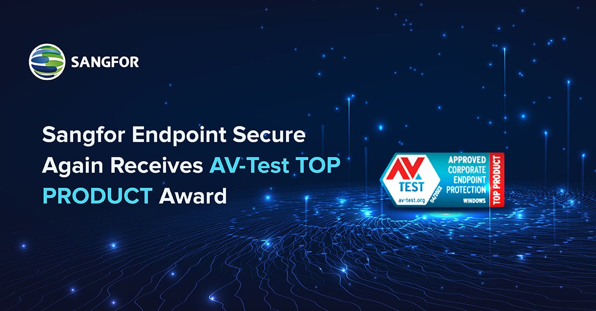 Sangfor Antivirus Solution for Business AVTest Top Award