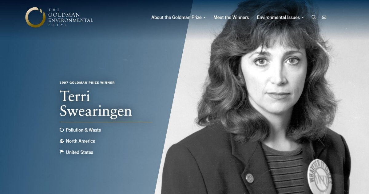 1997 GOLDMAN PRIZE WINNER Terri Swearingen