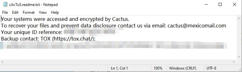 An Analysis of Cactus Ransomware A Self-Encrypting Ransomware to Evade Detection1