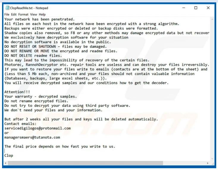 Cl0p Ransomware Gang blog image