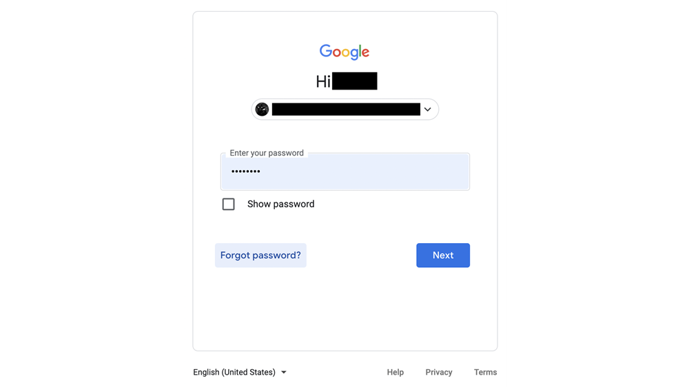 Losing your password or phone 1
