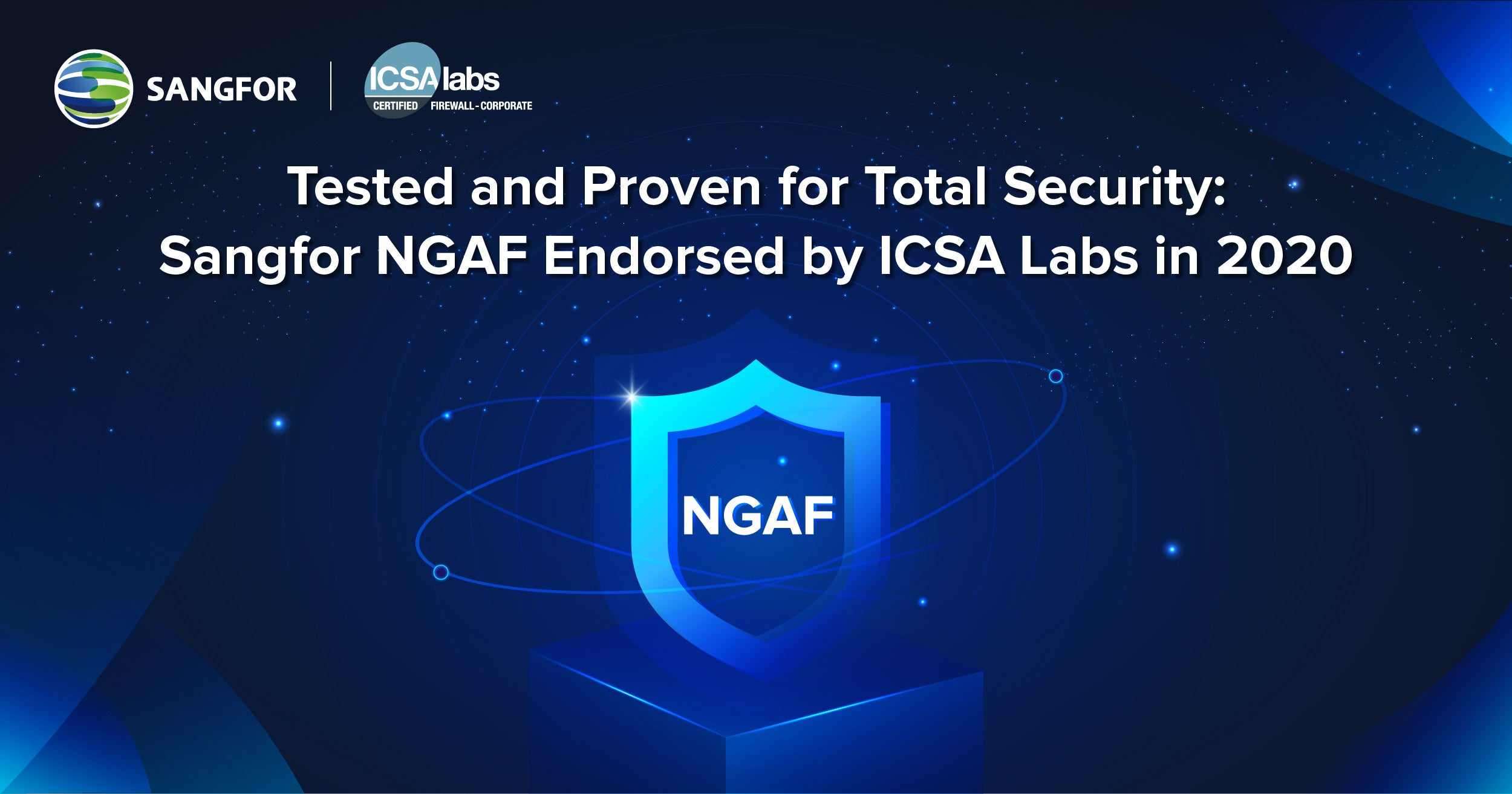 Tested and Proven for Total Security Sangfor NGAF Endorsed by ICSA Labs in 2020 1