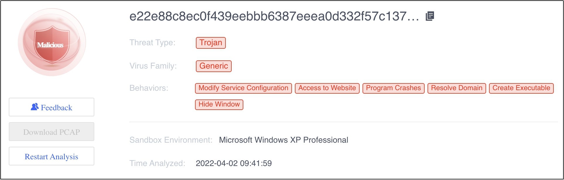 Sangfor Neural X detects SHA256 of Parrot TDS (direct version JavaScript)