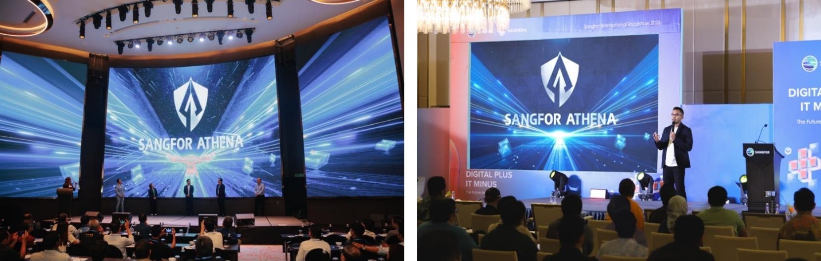 Sangfor Athena Soft Launch in Malaysia (left) and Indonesia (right) during the Sangfor International Roadshow 2025