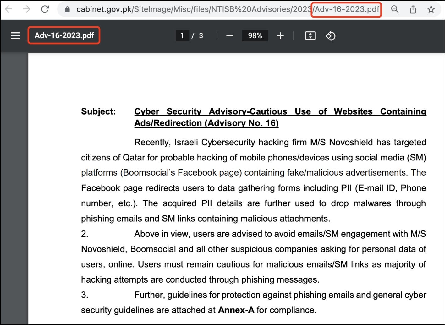 SideWinder APT Launches New Attacks on Pakistan Government 1