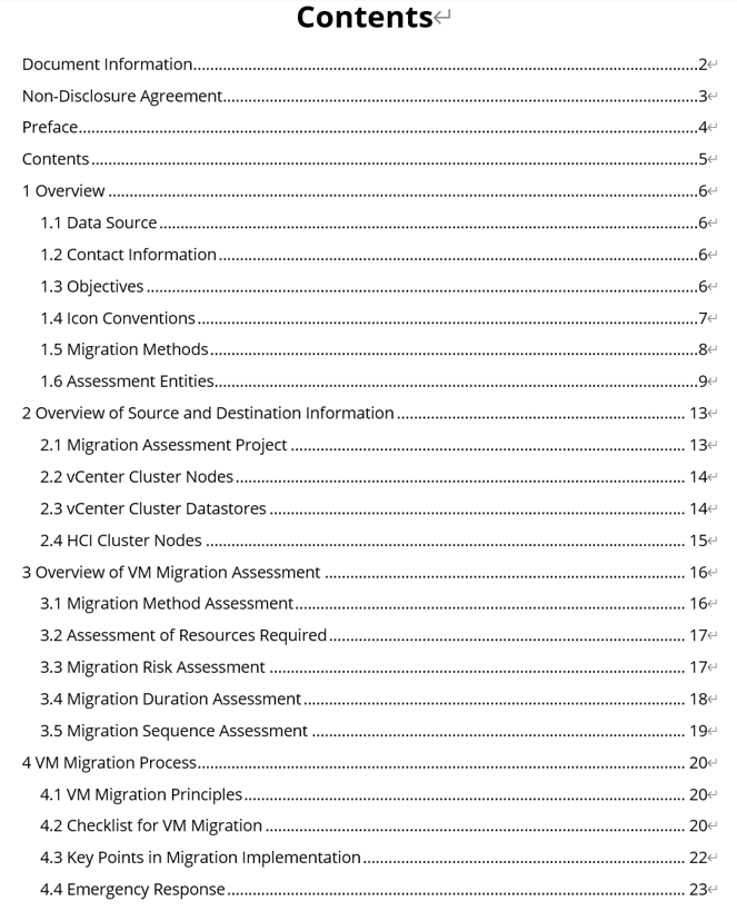 Report Sample 1 of Sangfor's VMware Migration Assessment Tool