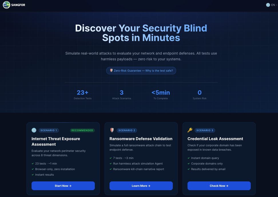 Sangfor Security Evaluator with Free Security Health Check