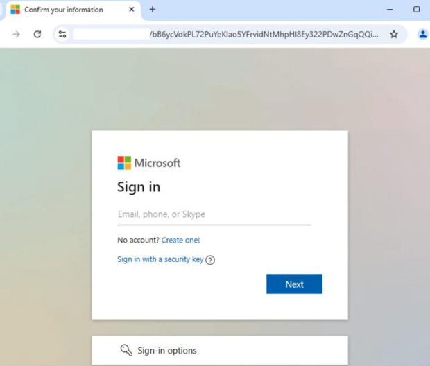 Figure: Sample of a Tycoon2FA Phishing Webpage