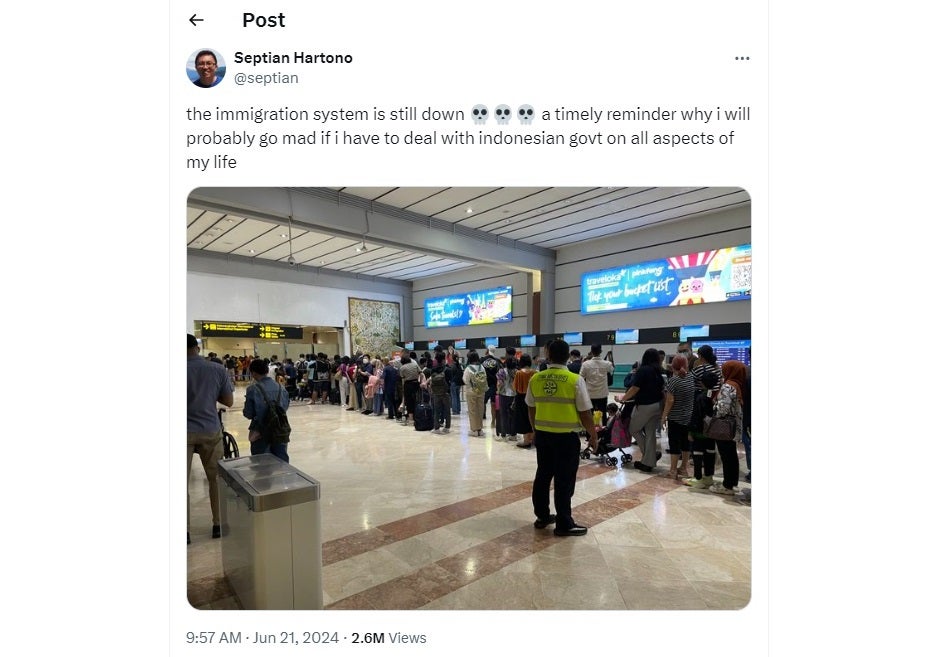 social media user complained about Indonesia Immigration Ransomware Breach
