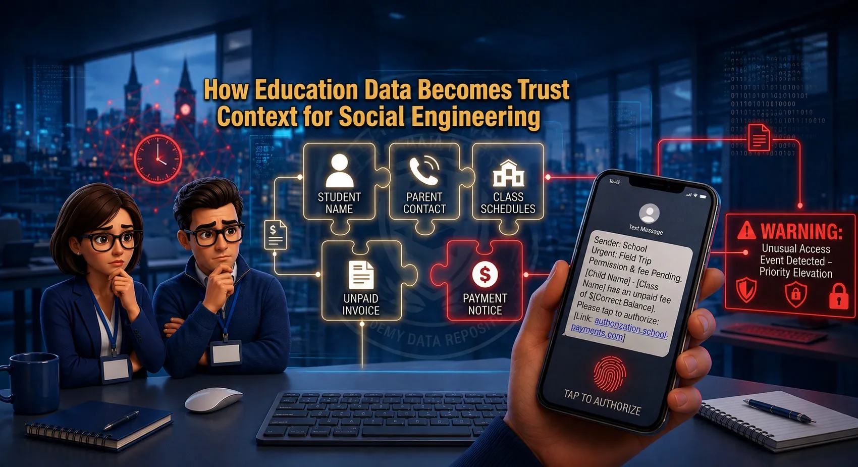 Beyond the Breach: How Education Data Becomes Trust Context for Social Engineering
